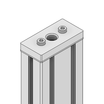 32-459038G-1 MODULAR SOLUTIONS PNEUMATIC PLATE 45MM X 90MM WITH GASKET 3/8 G THREADED CENTER THRU HOLE